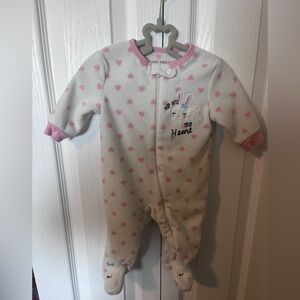 Joe Fresh Pink and White Heart Bunny Footie